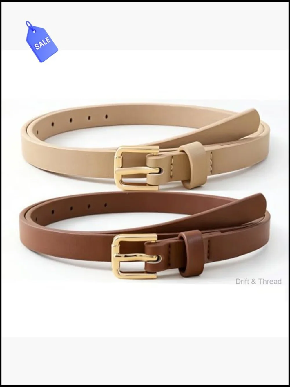 4 Pack Women Skinny Belts for Jeans Dress Thin Waist Belt for Ladies